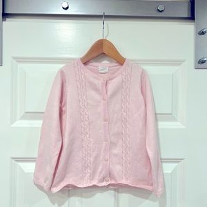 Mudpie Girls Pink Cable Cardigan - Size 5